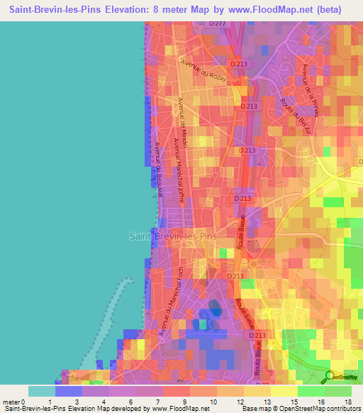 Saint-Brevin-les-Pins,France Elevation Map