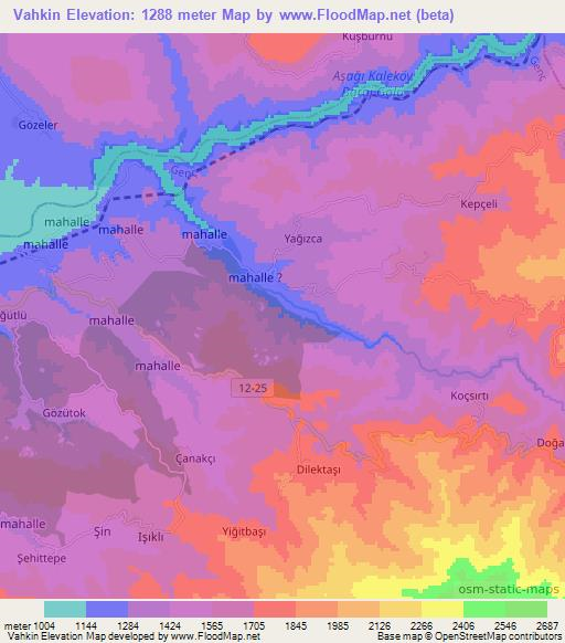 Vahkin,Turkey Elevation Map