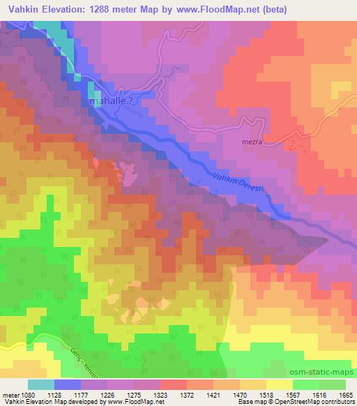 Vahkin,Turkey Elevation Map