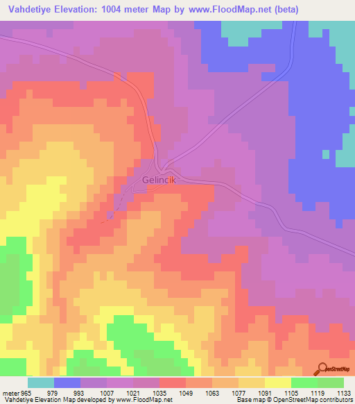 Vahdetiye,Turkey Elevation Map