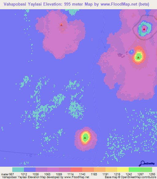 Vahapobasi Yaylasi,Turkey Elevation Map