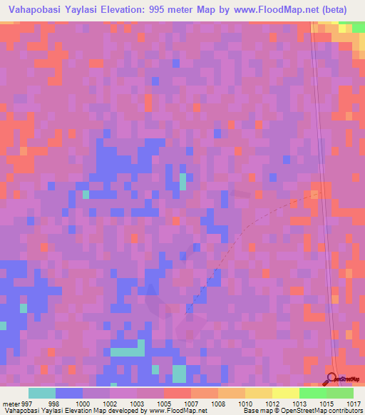 Vahapobasi Yaylasi,Turkey Elevation Map