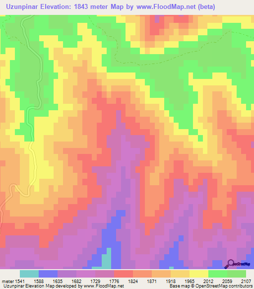 Uzunpinar,Turkey Elevation Map