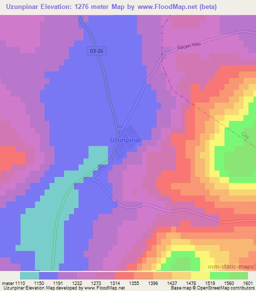 Uzunpinar,Turkey Elevation Map