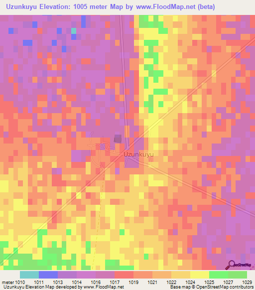 Uzunkuyu,Turkey Elevation Map