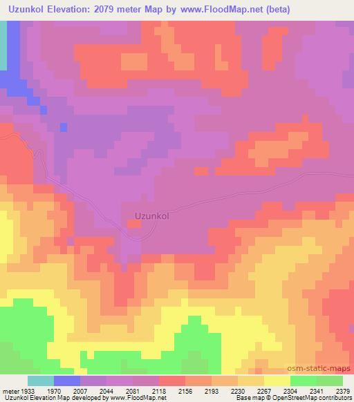 Uzunkol,Turkey Elevation Map