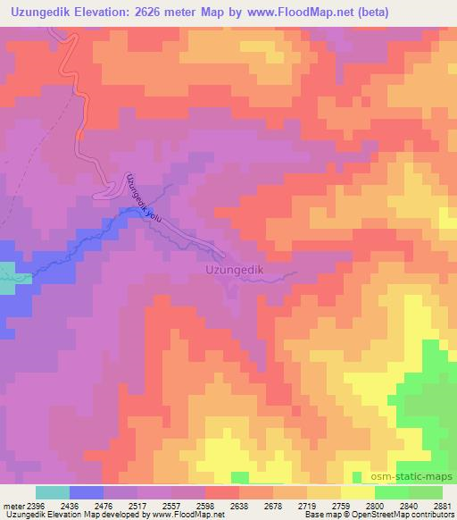 Uzungedik,Turkey Elevation Map