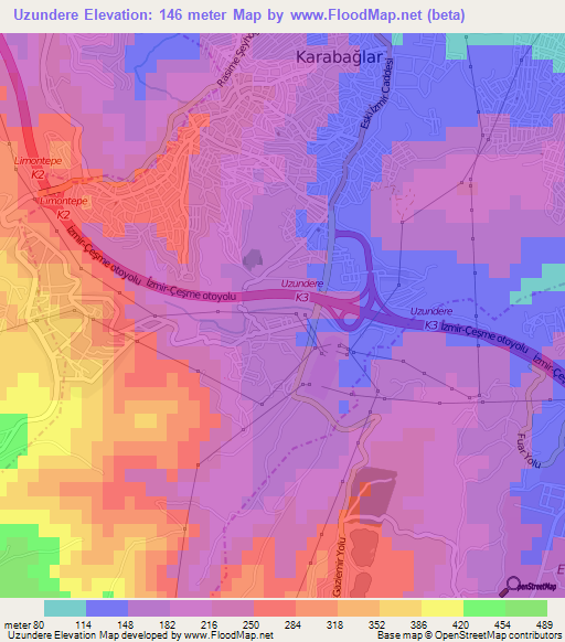 Uzundere,Turkey Elevation Map