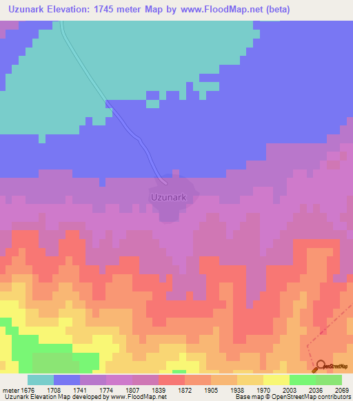 Uzunark,Turkey Elevation Map