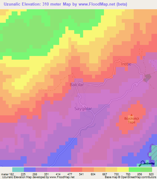 Uzunalic,Turkey Elevation Map