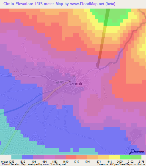 Cimin,Turkey Elevation Map