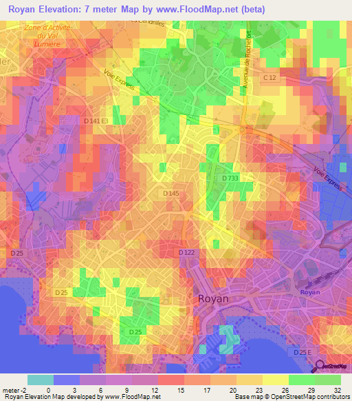 Royan,France Elevation Map