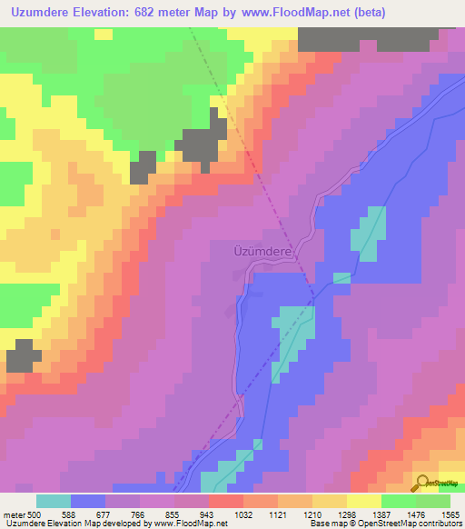 Uzumdere,Turkey Elevation Map