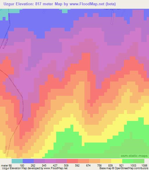 Uzgur,Turkey Elevation Map