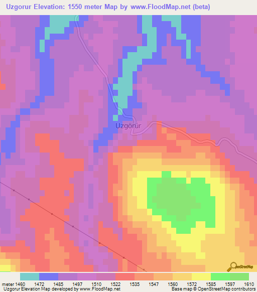 Uzgorur,Turkey Elevation Map