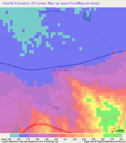 Uzerlik,Turkey Elevation Map