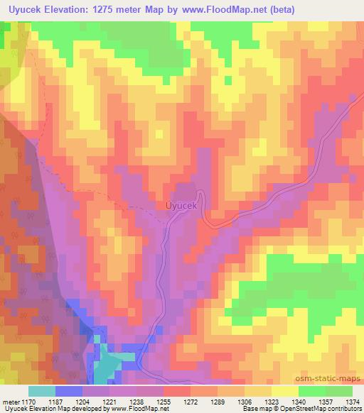 Uyucek,Turkey Elevation Map