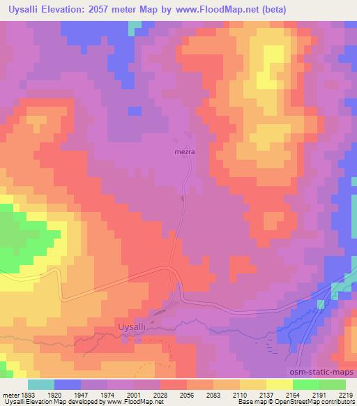 Uysalli,Turkey Elevation Map