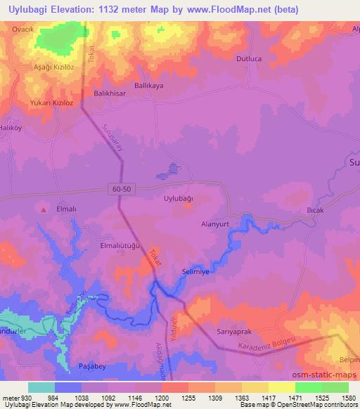 Uylubagi,Turkey Elevation Map