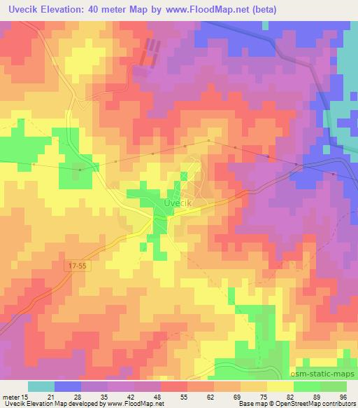 Uvecik,Turkey Elevation Map