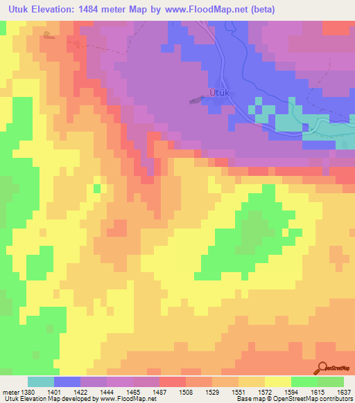 Utuk,Turkey Elevation Map