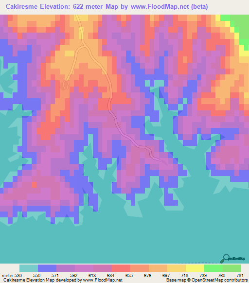 Cakiresme,Turkey Elevation Map