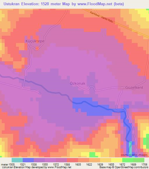 Ustukran,Turkey Elevation Map