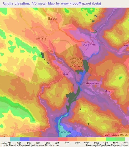 Unulla,Turkey Elevation Map