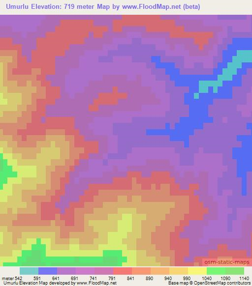 Umurlu,Turkey Elevation Map