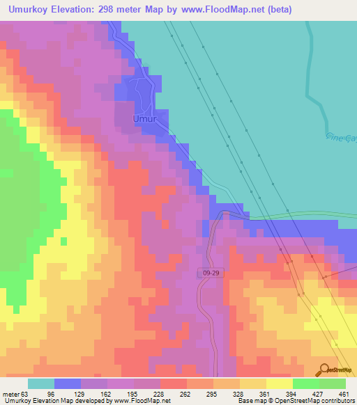 Umurkoy,Turkey Elevation Map