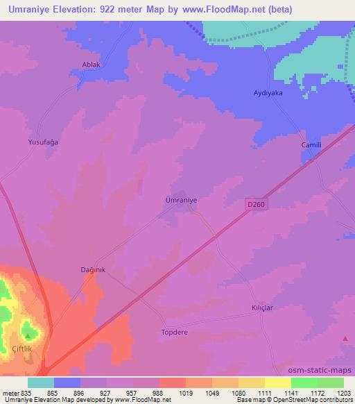 Umraniye,Turkey Elevation Map