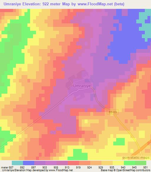 Umraniye,Turkey Elevation Map