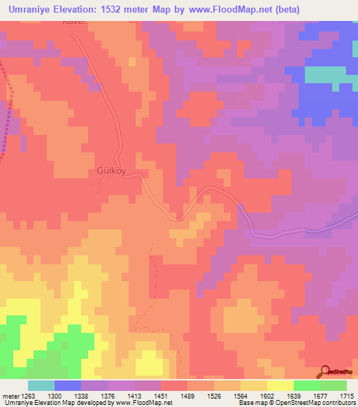 Umraniye,Turkey Elevation Map