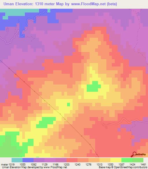 Uman,Turkey Elevation Map