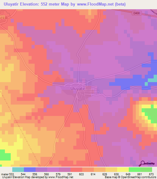 Uluyatir,Turkey Elevation Map