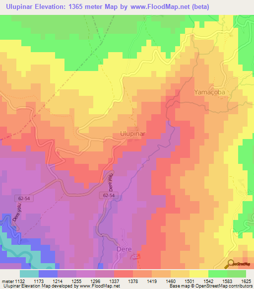 Ulupinar,Turkey Elevation Map