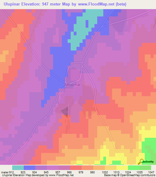 Ulupinar,Turkey Elevation Map