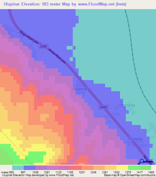 Ulupinar,Turkey Elevation Map