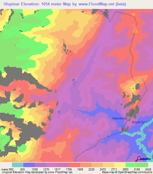 Ulupinar,Turkey Elevation Map