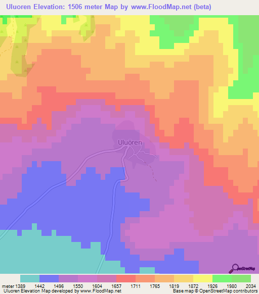 Uluoren,Turkey Elevation Map