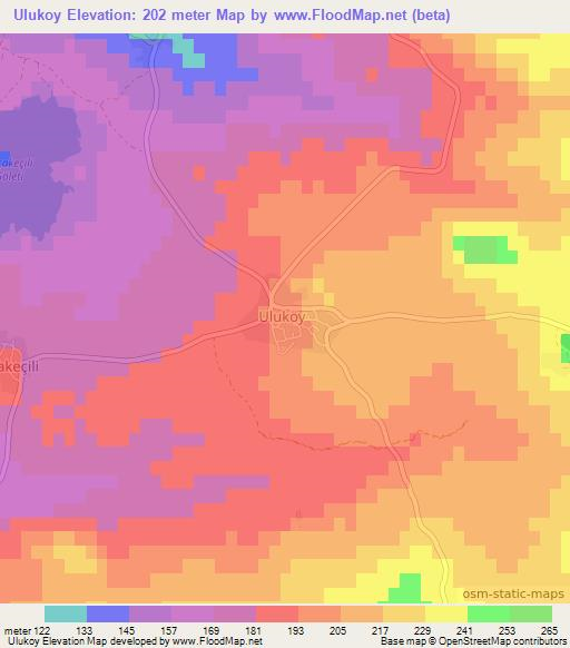 Ulukoy,Turkey Elevation Map