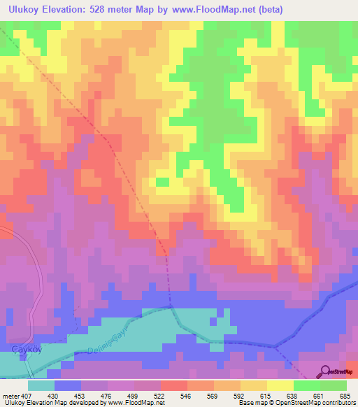 Ulukoy,Turkey Elevation Map