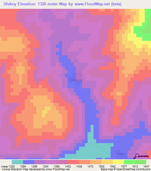 Ulukoy,Turkey Elevation Map