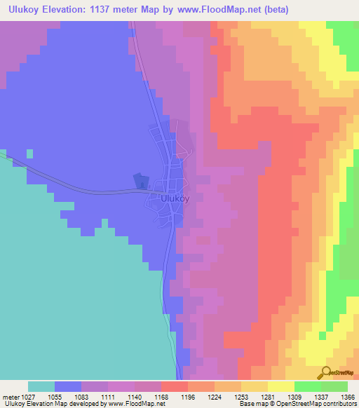 Ulukoy,Turkey Elevation Map