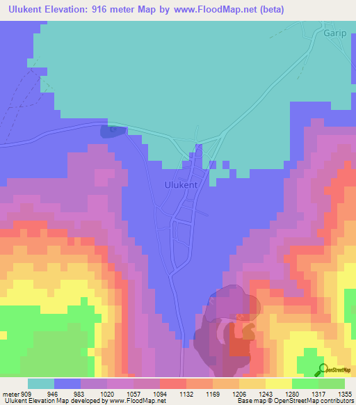 Ulukent,Turkey Elevation Map