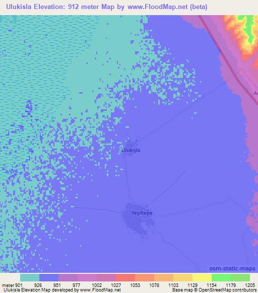 Ulukisla,Turkey Elevation Map