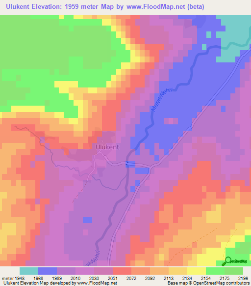 Ulukent,Turkey Elevation Map