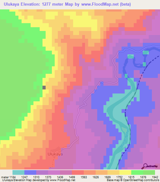 Ulukaya,Turkey Elevation Map