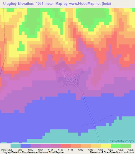 Ulugbey,Turkey Elevation Map