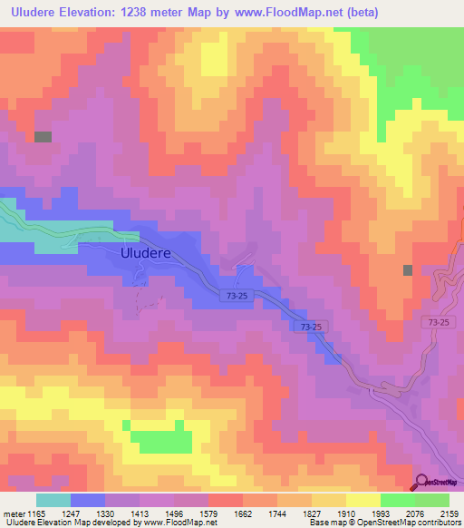 Uludere,Turkey Elevation Map